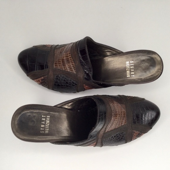 EUC Stuart Weitzman brown leather sabot, sandals. - Picture 4 of 14